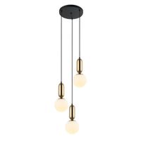 Wisząca lampa Aldeva 3-punktowa nad stół mosiądz biała