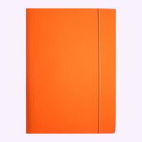 teczka jednobarwna błyszcząca z gumką A4 pomarańczowa