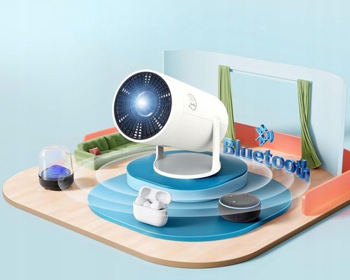 PROJEKTOR ANDROID 4K MINI PRZENOŚNY RZUTNIK WIFI SMART TV OBROTOWY LED FHD na Arena.pl