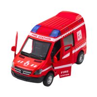 DLA DZIECI SAMOCHÓD STRAŻACKI METALOWY NAPĘD ŚWIATŁĄ