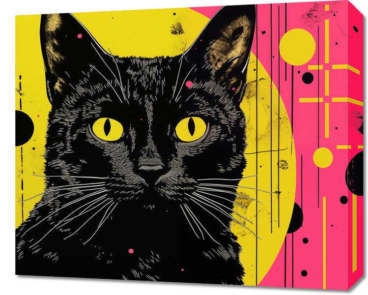 Obraz 60x50cm Neonowy Kocur zdjęcie 1