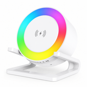 Głośnik Bluetooth Lampka Nocna Ładowarka Indukcyjna 15W RGB Dotykowa Qi