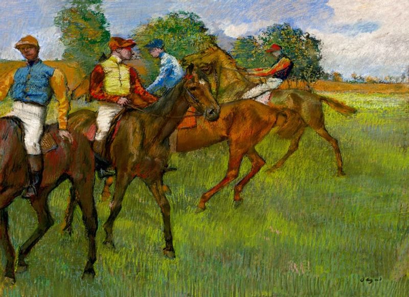 Before the Race, Edgar Degas - plakat 40x30 cm zdjęcie 1