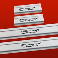 Listwa progowa FIAT 500X Stal nierdzewna 304 mat z czarnymi literami 4szt