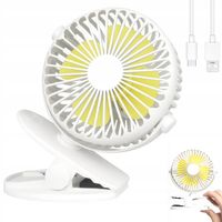 WIATRAK WENTYLATOR PRZENOŚNY BIURKOWY STOŁOWY WÓZKA Z KLIPSEM 2000mAh