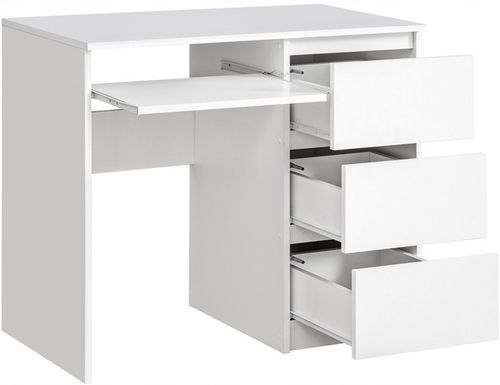 Biurko RADEK 90 cm białe komputerowe 3 szuflady prawe laminowane na Arena.pl