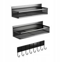 PÓŁKA MAGNETYCZNA Z 8 HAKAMI I MOCNYM MAGNESEM DO ORGANIZACJI W KUCHNI