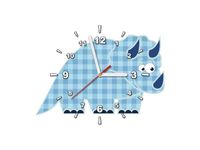 40X40CM ZEGAR DINOZAUR NIEBIESKĄ KRATKĘ OBRAZ