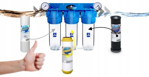 FILTR DO WODY WSTĘPNY NA CAŁY DOM 3 STOPNIOWY ZMIĘKCZACZ + ZESTAW FILTRÓW na Arena.pl