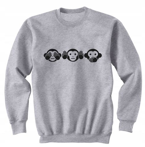 Bluza męska NIC NIE WIDZIAŁEM 3 MAŁPKI - 4 kolory na Arena.pl