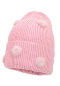 Jamiks LITZY czapka dla dziewczynki pompony różowa 52-54