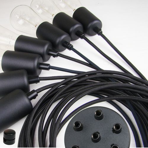 Lampa Wisząca Pająk 7 Czarna Mat E27 na Arena.pl