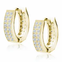 KLASYCZNE POZŁACANE SREBRNE KOLCZYKI KOŁA KÓŁKA KÓŁECZKA BIAŁE CYRKONIE