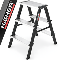 Drabina domowa stalowa dwustronna składana HIGHER 2x3 stopnie 150kg