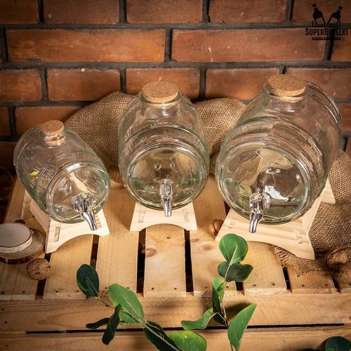 BECZKA SZKLANA 3L BECZUŁKA ANTAŁEK NA NAPOJE LEMONIADĘ WÓDKĘ WINO BIMBER na Arena.pl