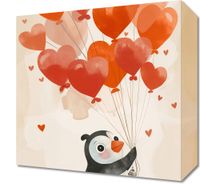 Obraz 30x30cm Pingwinek z Balonami