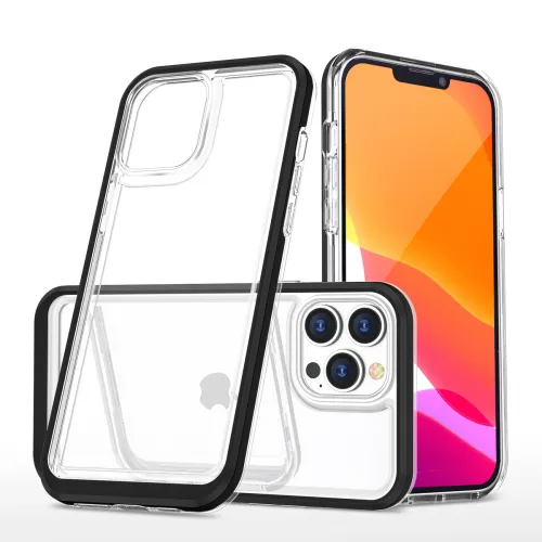 Clear 3in1 etui do iPhone 13 Pro Max żelowy pokrowiec z ramką czarny na Arena.pl