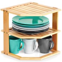 Półka kuchenna bambusowa narożna 25x25x27 cm