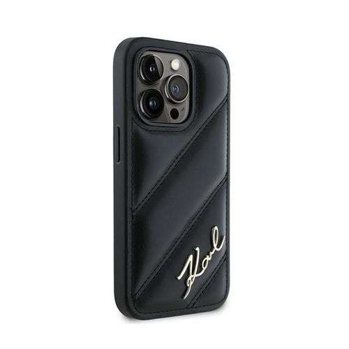 Karl Lagerfeld Diagonal Quilted Script - Etui iPhone 13 Pro (czarny) na Arena.pl