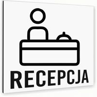 Tabliczka DIBOND NAPIS RECEPCJA BIAŁA Tablica nierdzewna ZNAK PIKTOGRAM