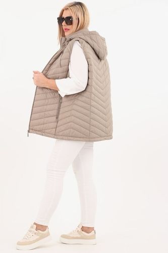 KAMIZELKA PIKOWANA DAMSKA PRZEJŚCIOWA DUŻE ROZMIARY BEZRĘKAWNIK Z KAPTUREM na Arena.pl