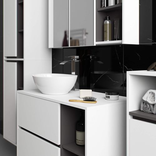 SZAFKA ŁAZIENKOWA POD UMYWALKĘ Z OTWORAMI VAMI W90 UM 2SZ 2P BIAŁA /GRAFIT na Arena.pl