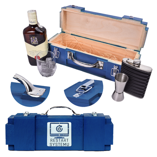 PREZENT DLA INFORMATYKA Biurowego - Masywna Skrzynka na Alkohol + akcesoria na Arena.pl