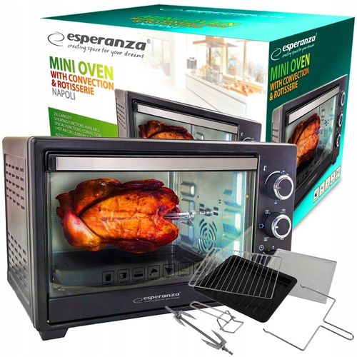 PIEKARNIK ELEKTRYCZNY 25L TERMOOBIEG ROŻNO TERMOSTAT TIMER 1600W 0-250st C na Arena.pl