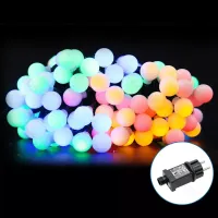 Niskonapięciowe zewnętrzne lampki kulki 50 LED multikolor 5m fi17mm do dekoracji ogrodu