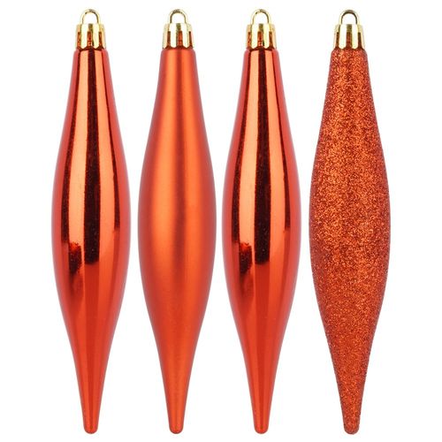 4x Bombki Choinkowe Świąteczne Nietłukące Czerwone Zestaw Bombek Choinka na Arena.pl