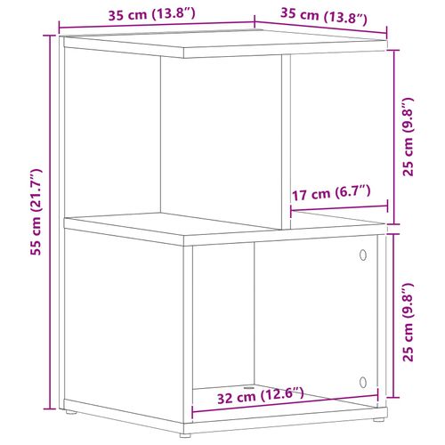 Nocna szafka Czarny Dąb 35x35x55 cm Drewno inżynieryjne na Arena.pl