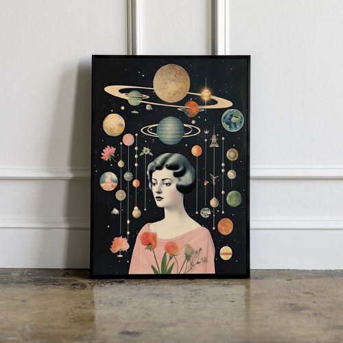 Plakat układ planet portret 50x70 cm w czarnej ramie na Arena.pl