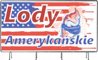 BANER REKLAMOWY 200x100 cm plandeka dużo wzorów LODY AMERYKAŃSKIE
