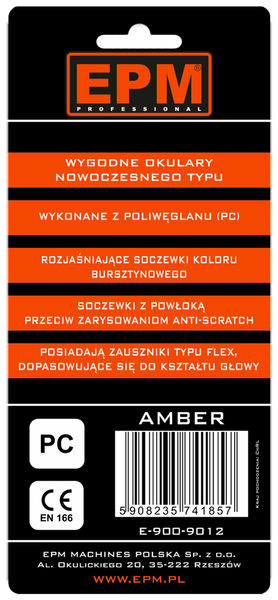 OKULARY OCHRONNE ABMER ANTI-SCRATCH - E-900-9012 zdjęcie 3