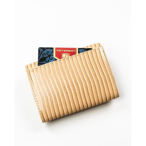 beżowy, pojemny portfel damski ze skóry naturalnej i ekologicznej na Arena.pl