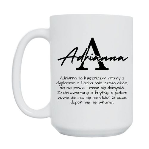 KUBEK Z IMIENIEM "ADRIANNA" Wzór - Duży 450 ml na Arena.pl