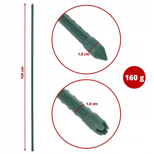 TYCZKA PODPÓRKA ROŚLIN STAL POWLEKANA 120cm 5szt na Arena.pl