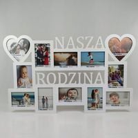 Multirama ramka na zdjęcia z napisem Nasza Rodzina 12 zdjęć serca prezent