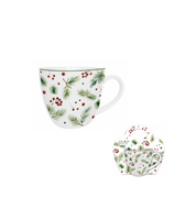 KUBEK PORCELANOWY DUO ŚWIĘTA GAŁĄZKI CHOINKI 430 ML