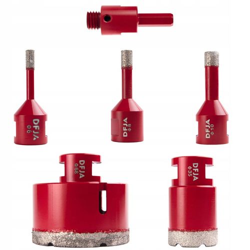 OTWORNICA DO GRESU DIAMENTOWA ZESTAW OTWORNIC 6-68mm BETONU GRANITU ADAPTER na Arena.pl