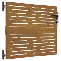 Furtka ogrodowa, 85x100 cm, stal kortenowska, motyw prostokątów