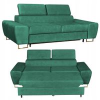Sofa kanapa Bosso salon Family meble zielona welur reg zagłówek