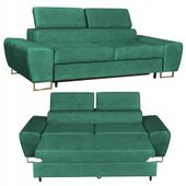 Sofa kanapa Bosso salon Family meble zielona welur reg zagłówek