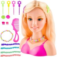 GŁOWA LALKI Z AKCESORIAMI DO STYLIZACJI CZESANIA MAKIJAŻU ZESTAW NA PREZENT