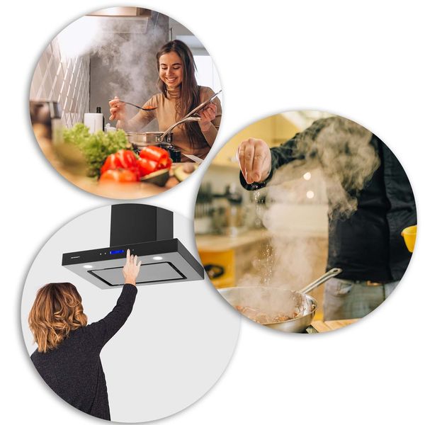 Okap kuchenny 60 cm czarny Berdsen BE-60E zdjęcie 6