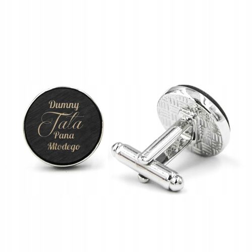 Spinki do mankietów drewniane z grawerem TATA/TEŚĆ na Arena.pl