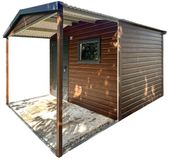 Schowek – domek ogrodowy 2,5×2 m + wiata 1,5 m  drewnopodobny ID1220
