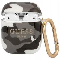 GUESS DO AIRPODS COVER CZARNE CAMO ETUI CASE