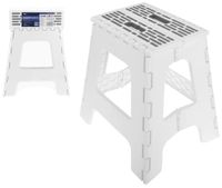 Taboret stołek podest krzesło 39,5cm tworzywo składany antypoślizgowy biały