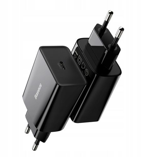 BASEUS SZYBKA ŁADOWARKA SIECIOWA ZASILACZ USB-C TYPE-C 20W PD QC 3.0 na Arena.pl